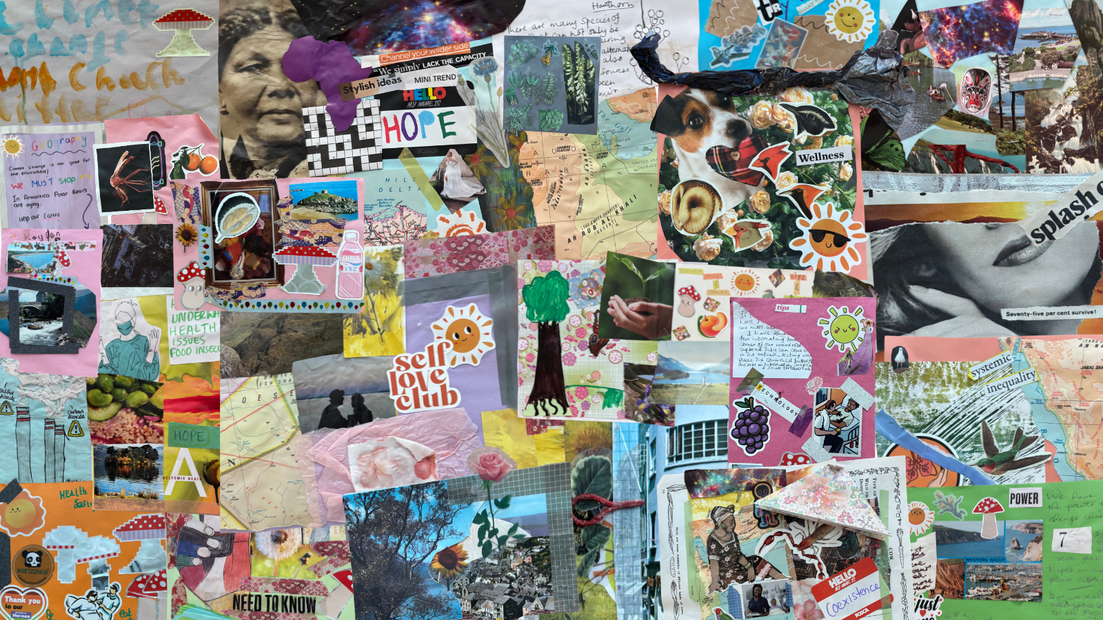 A collage of all the art created